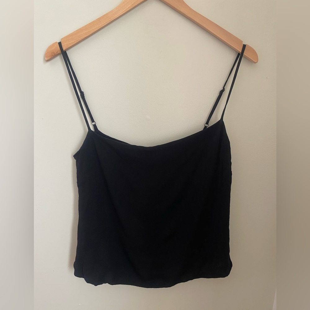 Reformation Black Slight Swoop Neck Cami Medium Indie Sleeze Minimalist Neutral